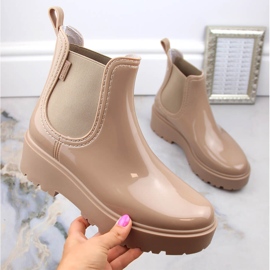 Chelsea-støvler til kvinder lakeret på platformen beige Big Star MM274396 1