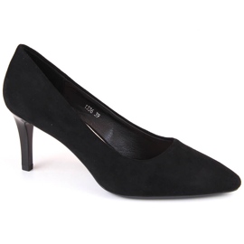 Sort ruskind pumps stiletter Sergio Leone 1336 1