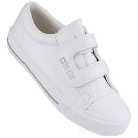 Børnesneakers lavet af økologisk læder med velcro, hvid Big Star LL374071 1