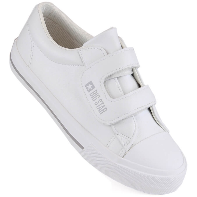 Børnesneakers lavet af økologisk læder med velcro, hvid Big Star LL374071 1