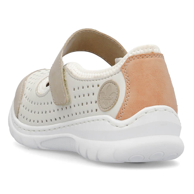 Komfortable gennembrudte damesko med velcro, beige Rieker L32B5-81 1