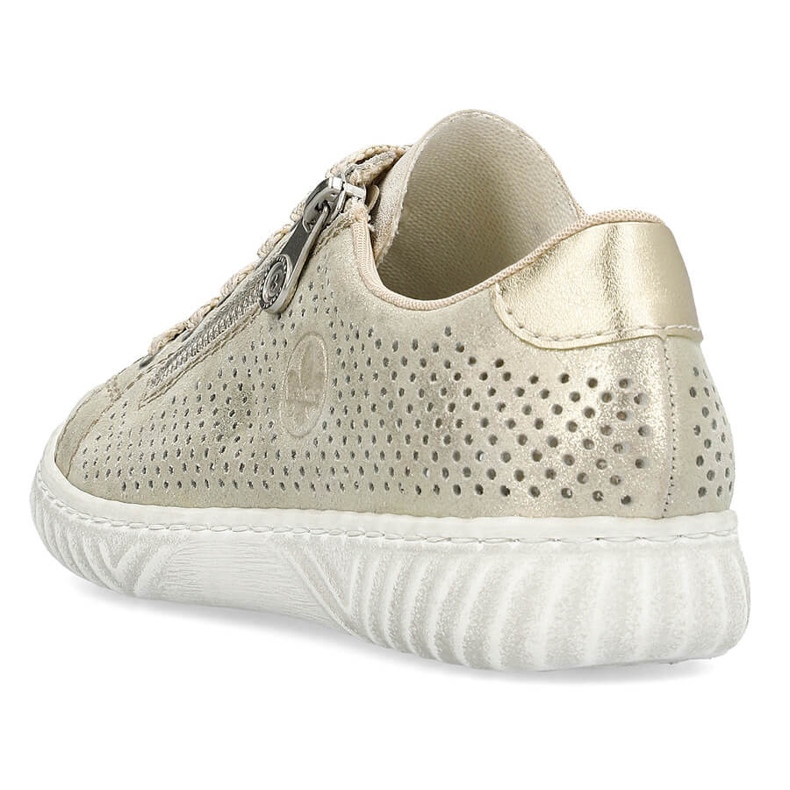 Læder behagelige sportssko til kvinder, skinnende, beige Rieker N0901-62 1