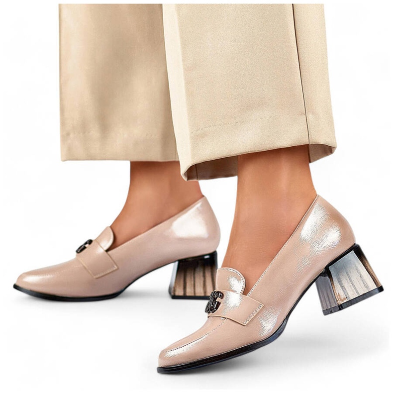 Elegante laksko til kvinder med høj hæl, beige GD-FL479-D.BE 1