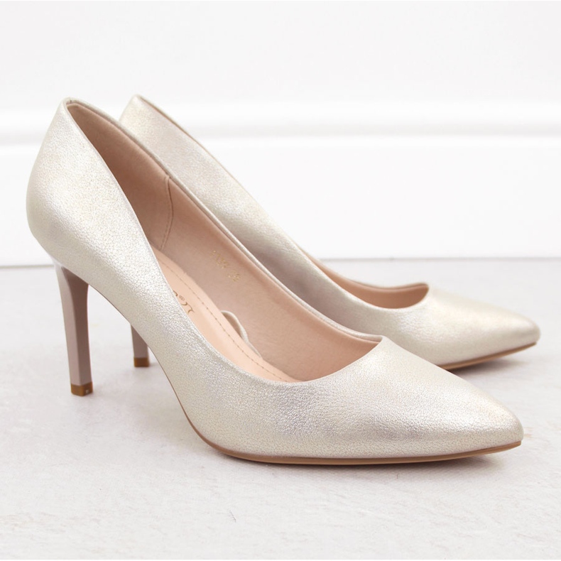 Sergio Leone 1339 perleguld stilet pumps gylden 1