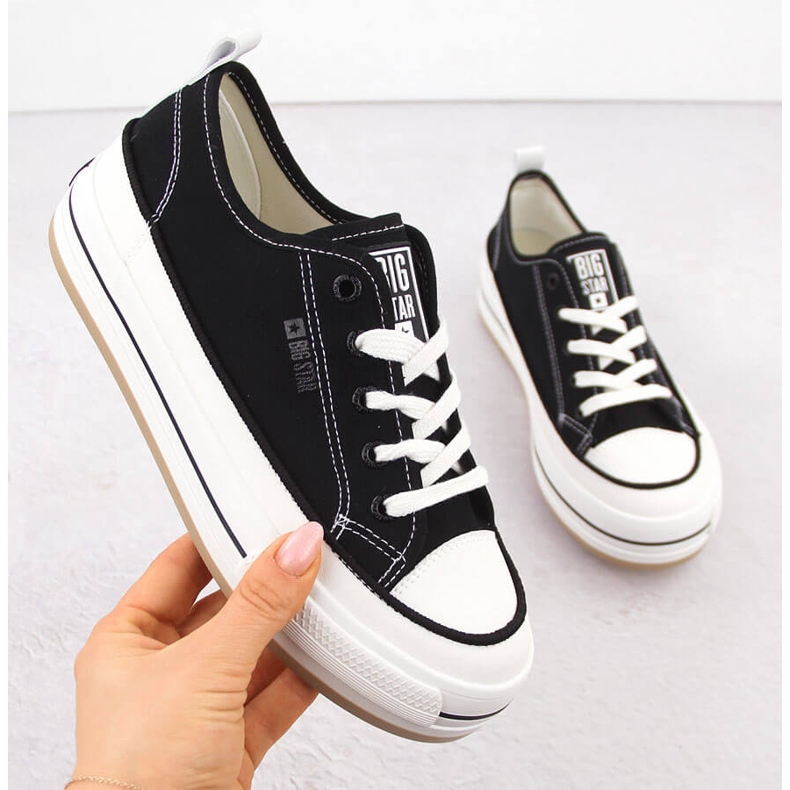 Sorte platformssneakers til kvinder Big Star NN274204 1