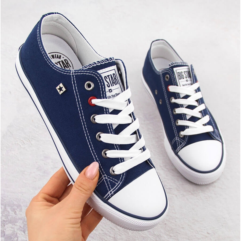 Marineblå Big Star NN274653 lav-top tekstilsneakers 1