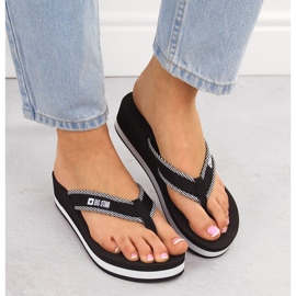 Kvinders sorte wedge flip-flops Big Star NN274A727 7