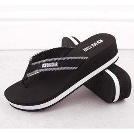Kvinders sorte wedge flip-flops Big Star NN274A727 4