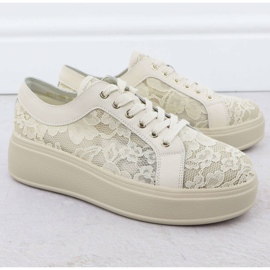Sko på beige blonder platform S.Barski Hy51-059 2
