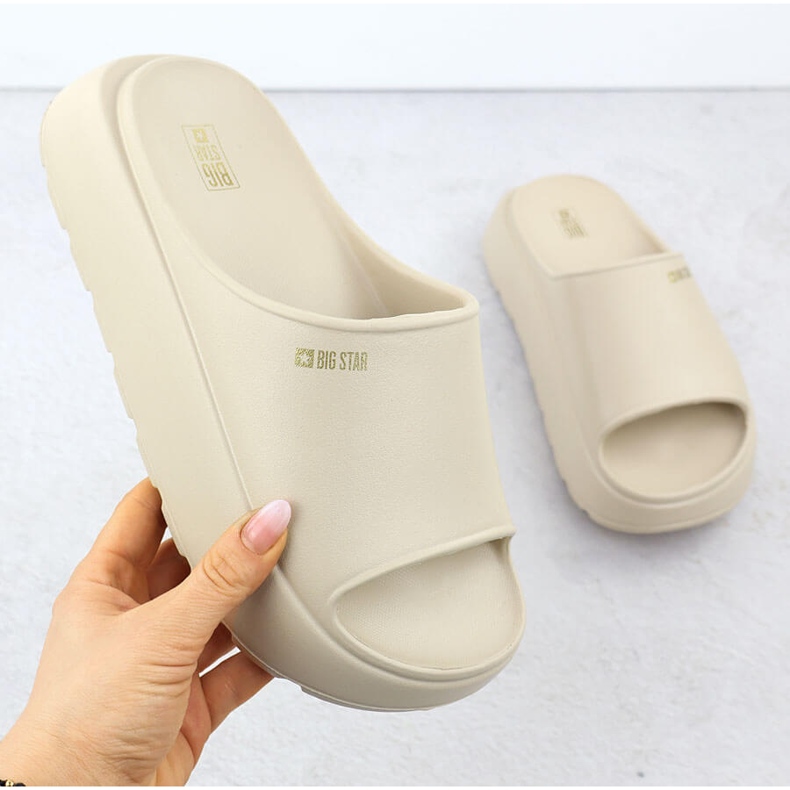 Big Star Kvinders sportsflip flops på en tyk sål beige stor stjerne RR274A569 1