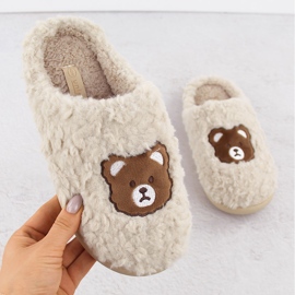 Hjemmesko til kvinder med bamse, beige Unisoft 6625 1