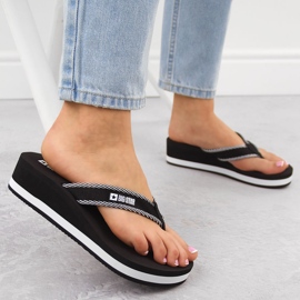 Kvinders sorte wedge flip-flops Big Star NN274A727 6