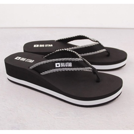 Kvinders sorte wedge flip-flops Big Star NN274A727 2