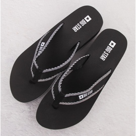 Kvinders sorte wedge flip-flops Big Star NN274A727 3