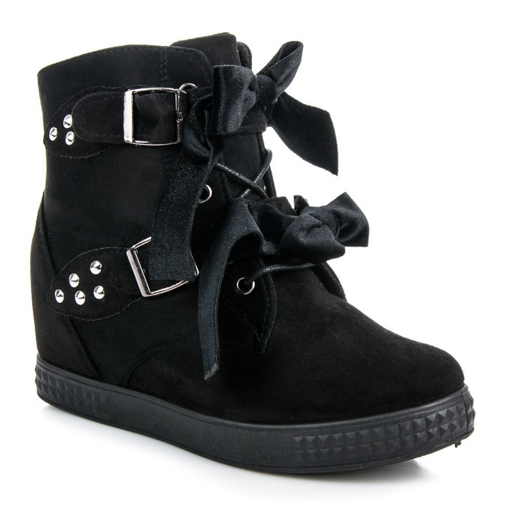 Sneakers med sløjfer sort 1