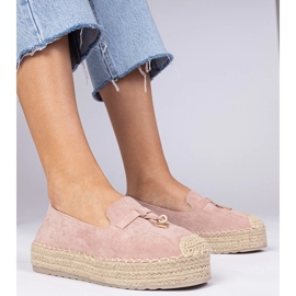 Pink Espadrilles på en tyk sål lyserød 2