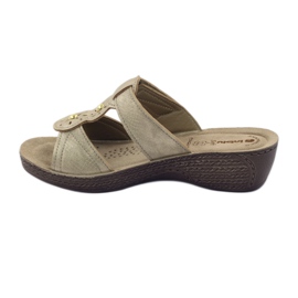 Guld Inblu GL086 velcro hjemmesko brun 2
