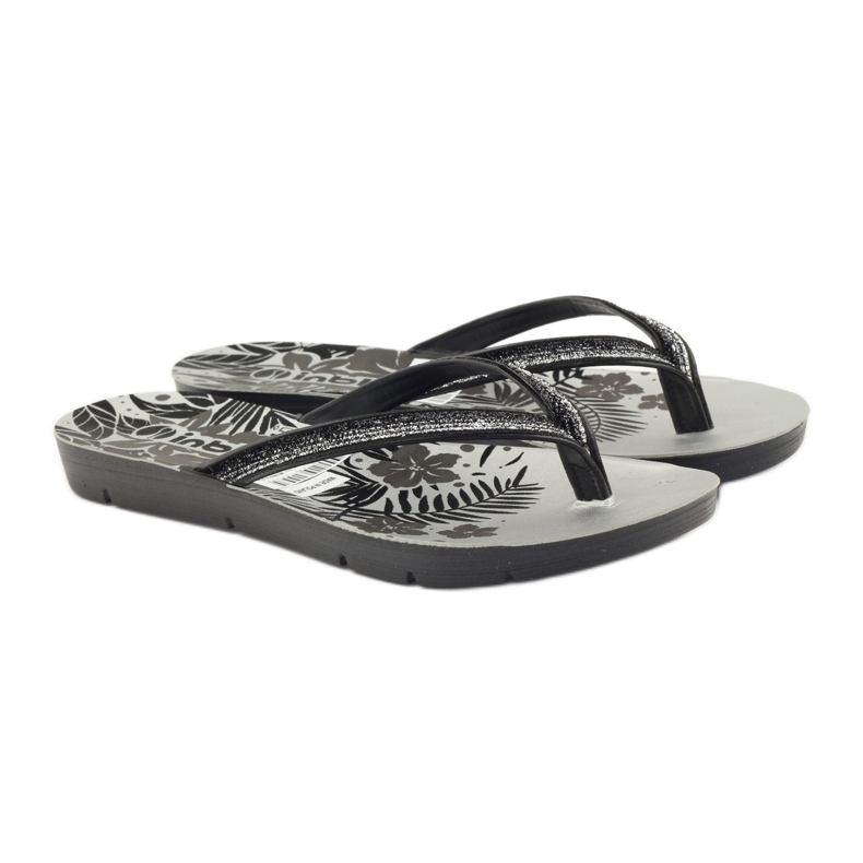Sort og sølv Inblu ME14 flip-flops grå 4