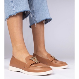 Brown Women's Loafers med en elegant dekoration brun 1