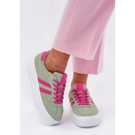 Stilfulde kvindes sneakers på platformen grøn 2