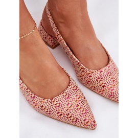 Kvinders flettede sandaler med en delikat højhæl multicolor flerfarvet 2