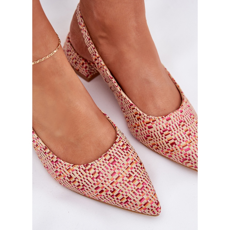 Kvinders flettede sandaler med en delikat højhæl multicolor flerfarvet 2