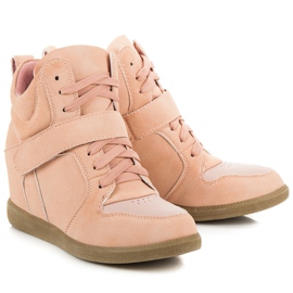 Komfortable wedge sneakers lyserød 4