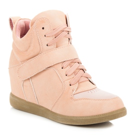 Komfortable wedge sneakers lyserød 1