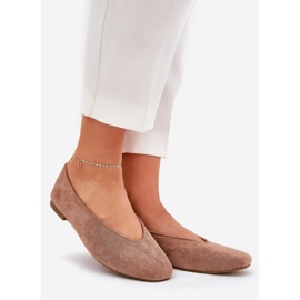 Klassiske ballerinaer med Eco Suede Khaki beige 1