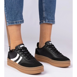 Sorte sneakers kvinders sneakers på platformen 1