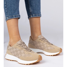 Beige sportssneakers til kvinder 1