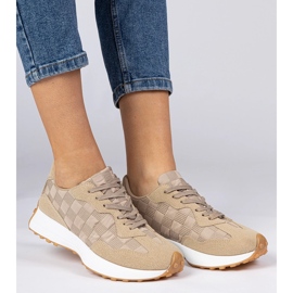 Beige sportssneakers til kvinder 2