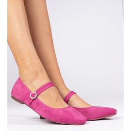 Pink ballerinas fra Ekozamsz med zirkoner lyserød 1