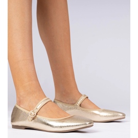 Golden Women's Ballerinas med zirkoner gylden 1