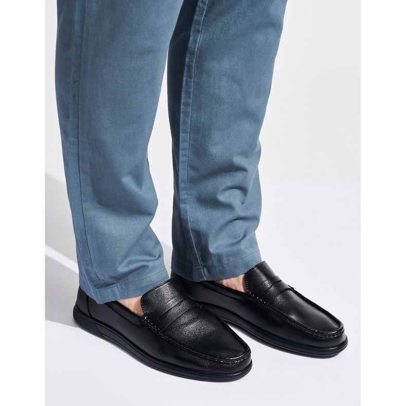 Sorte slip-on mokkasiner til mænd 2