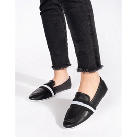 Sort elegant slip-on ballet lejligheder 1