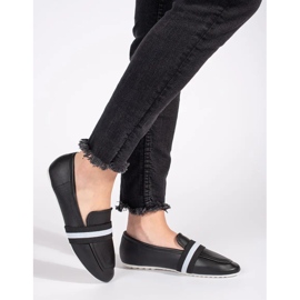 Sort elegant slip-on ballet lejligheder 2