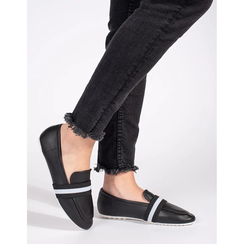 Sort elegant slip-on ballet lejligheder 2