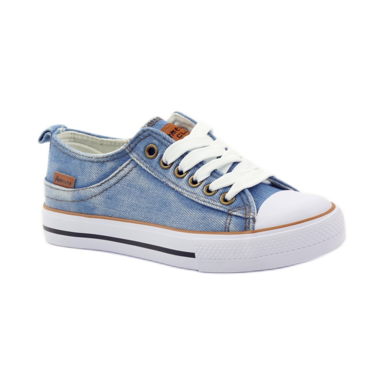 American Club Amerikanske jeans sneakers blå brun 1
