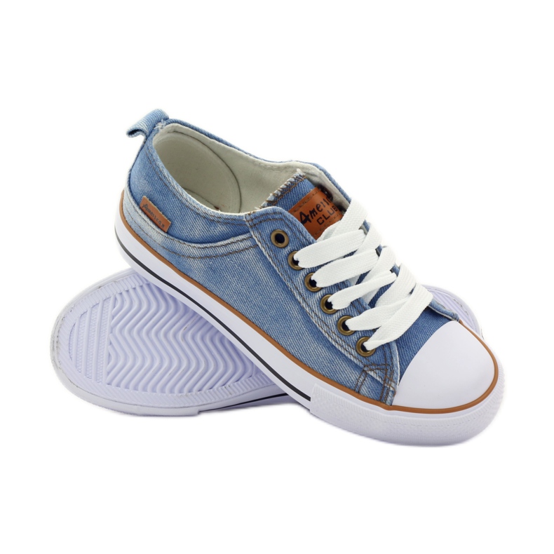 American Club Amerikanske jeans sneakers blå brun 3