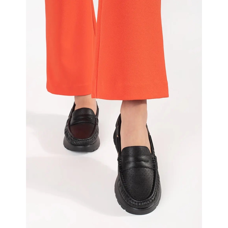 Goodin Stilfulde sorte kvinders loafers 2