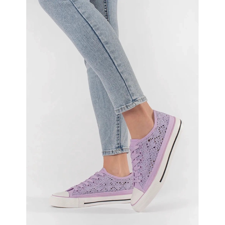 Violet Openwork bundet sneakers lilla 2