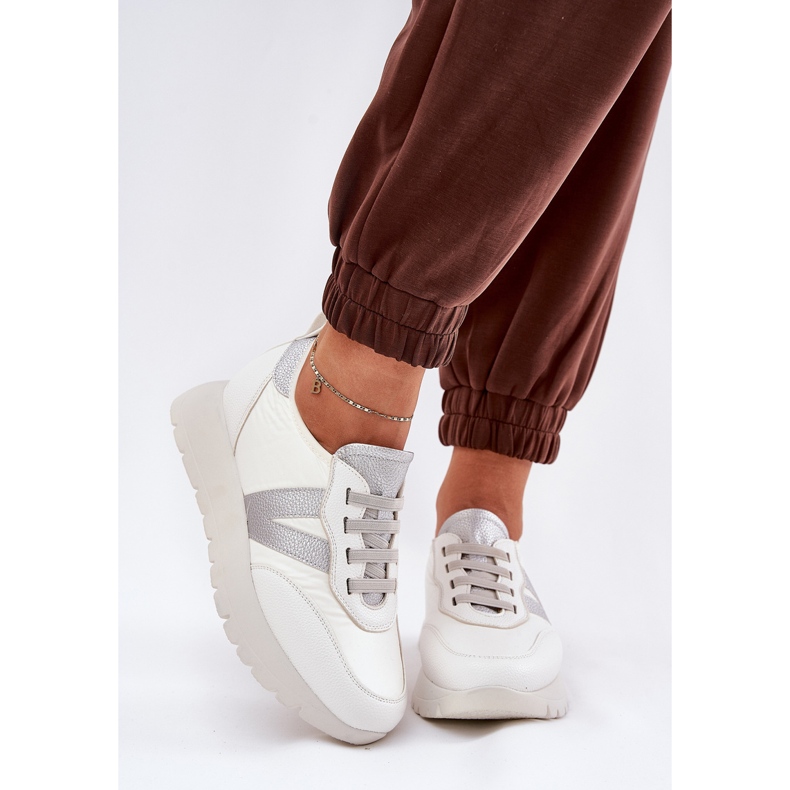 Kvinders sportssko på Vinceza 58510 -platformen White hvid 2