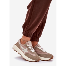 Kvinders ruskindsportsko på Vinceza 66720 beige platform 1