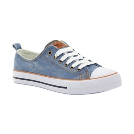 American Club Amerikanske jeans sneakers blå brun 2