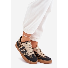 Kvinders sneakers med Eco Leather Leopard Print Black sort 1
