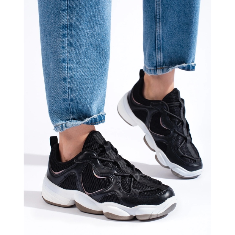 Kylie Stilfulde sorte sneakers 1