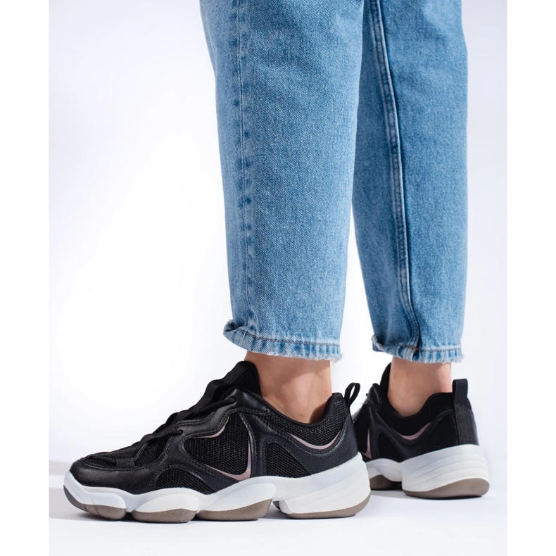 Kylie Stilfulde sorte sneakers 2