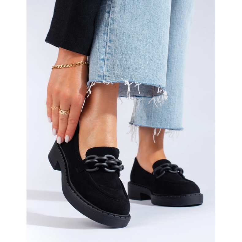 W. Potocki Dame loafers Potocki ruskind sort 1
