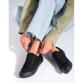 Shelovet sorte klassiske lave sneakers 1